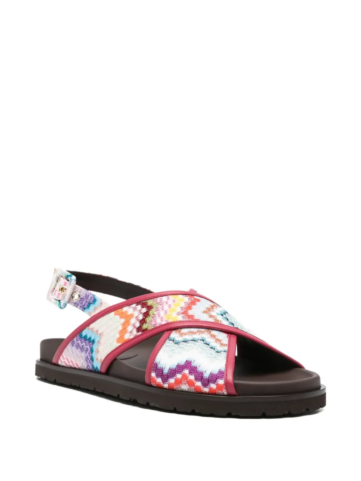 Missoni ジグザグストラップサンダル ピンク - 画像2