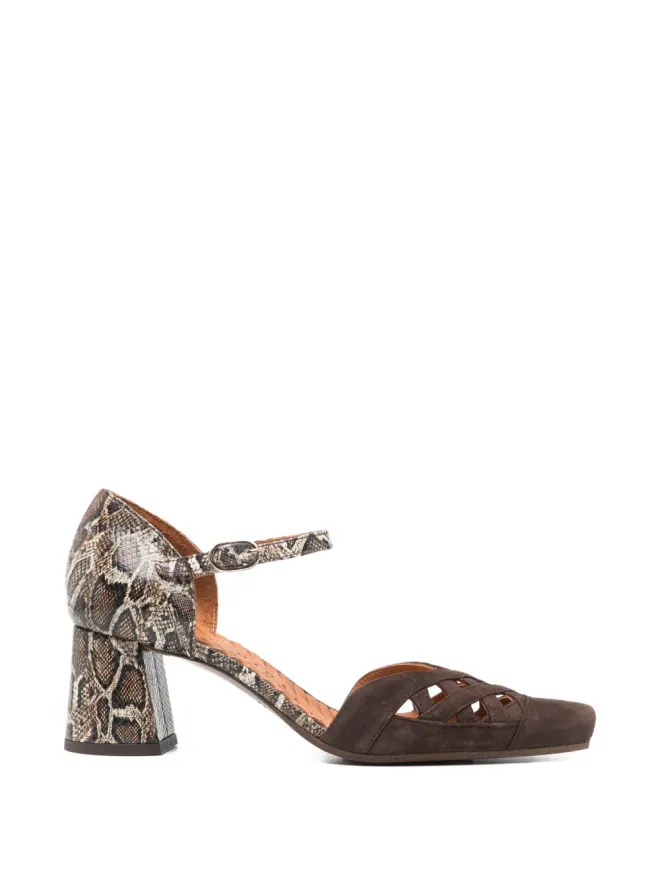 Chie Mihara Chie Mihara Airma snakeskin-effect heeled pumps - Brownの商品画像
