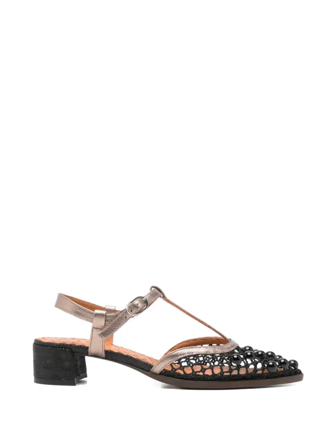 Chie Mihara Chie Mihara Hagila beaded heeled pumps - Blackの商品画像