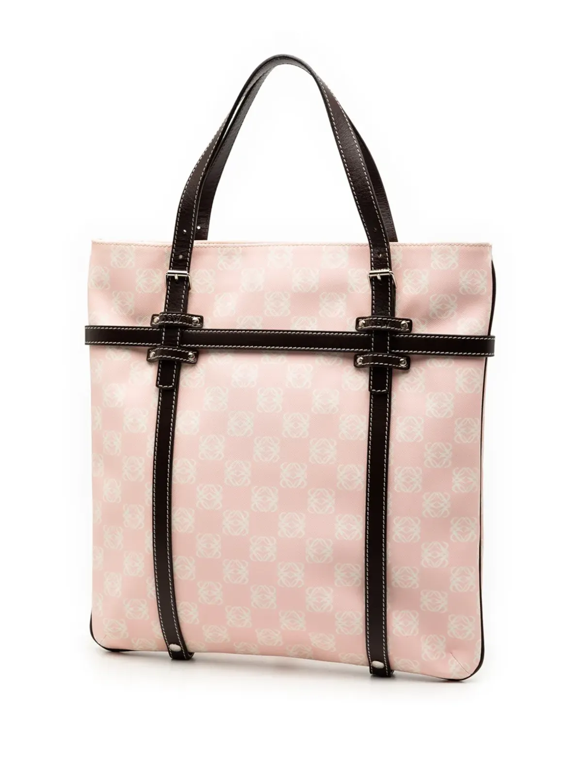 Loewe ビンテージ アナグラム コーテッドキャンバス トートバッグ（2010-2025）- ピンク - 画像3
