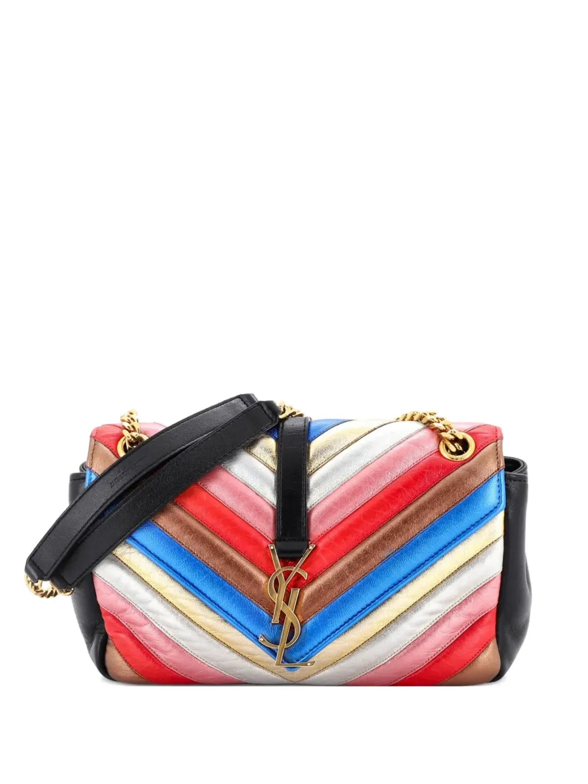 Saint Laurent Pre-Owned クラシックモノグラム スラウチー エンベロープ マテラスチェボン レザー ミディアム サッチェル - ブラック - 画像1