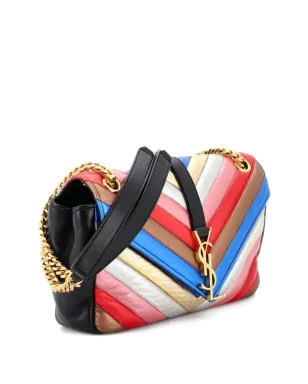 Saint Laurent Pre-Owned クラシックモノグラム スラウチー エンベロープ マテラスチェボン レザー ミディアム サッチェル - ブラック - サムネイル3