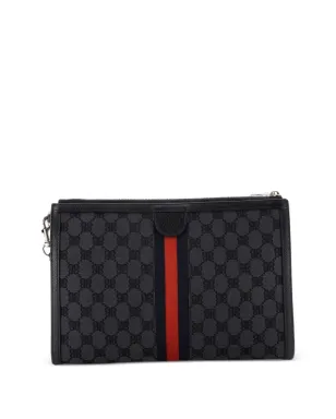 Balenciaga Pre-Owned x Gucci The Hacker Project Web Wristlet BB Canvas クラッチバッグ - Black - サムネイル2