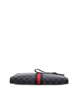 Balenciaga Pre-Owned x Gucci The Hacker Project Web Wristlet BB Canvas クラッチバッグ - Black - サムネイル4