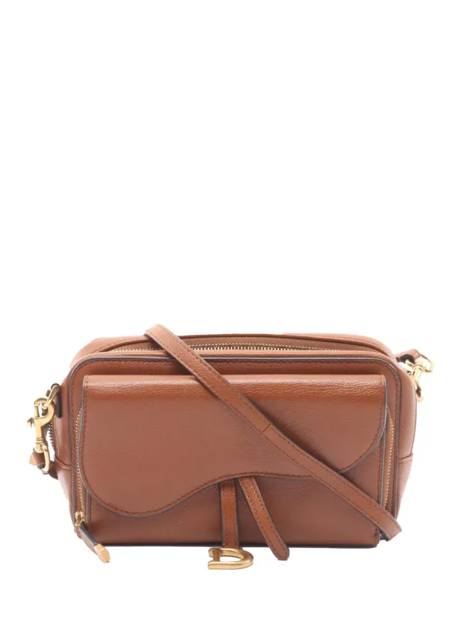 Christian Dior Pre-Owned Christian Dior Pre-Owned レザー ダブルサドルポーチ クロスボディバッグの商品画像