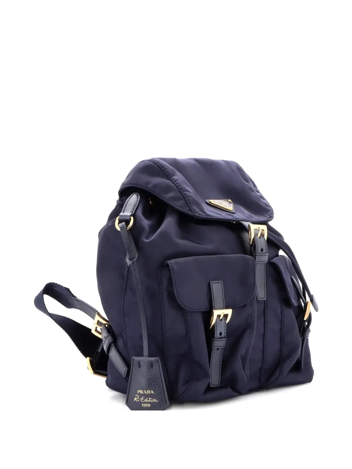 Prada Pre-Owned Re-Edition 1978 Pocket Re-Nylon with Saffiano Leather backpack - Blue - 画像4