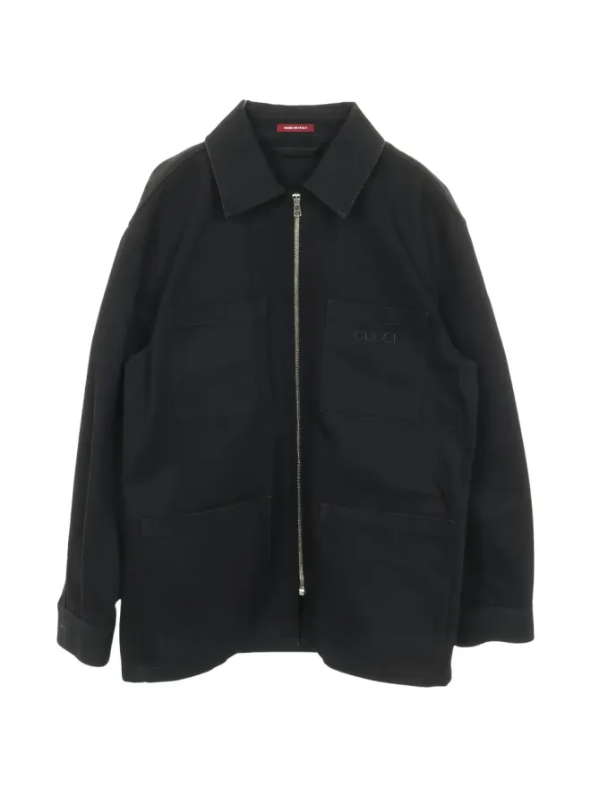 Gucci Pre-Owned Gucci Pre-Owned ラインストーン ロゴ ジップアップ デニムジャケットの商品画像