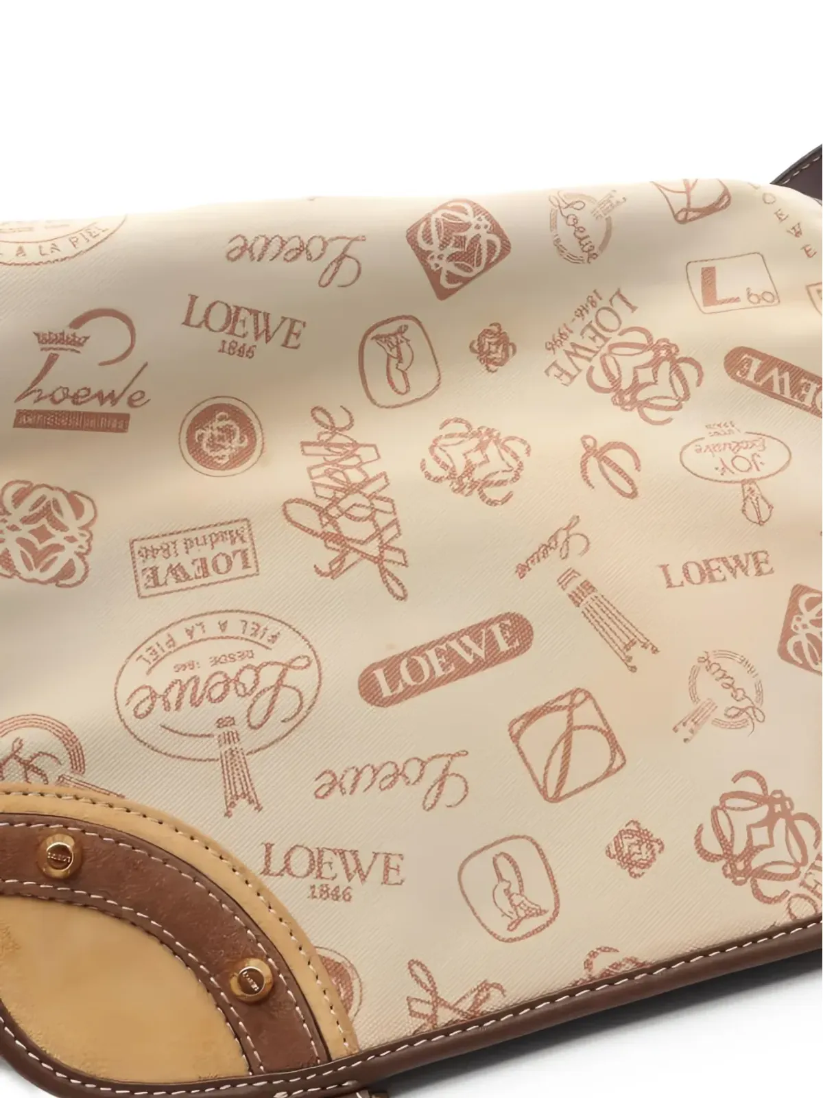 Loewe Pre-Owned 2000s 160th Anniversary ロゴ ショルダーバッグ - Neutrals - 画像3
