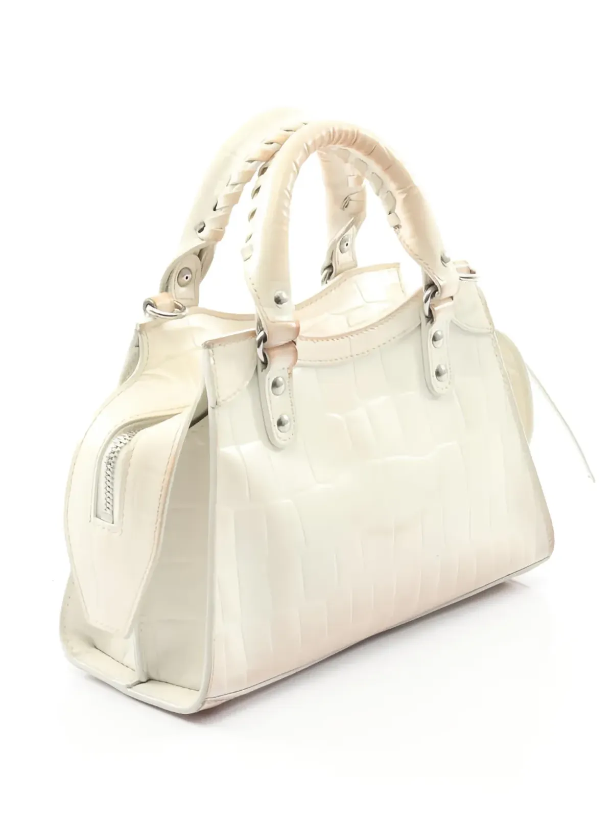 Balenciaga ビンテージ 2000年代 ミニ ネオクラシック クロコ型押し トートバッグ - 画像2