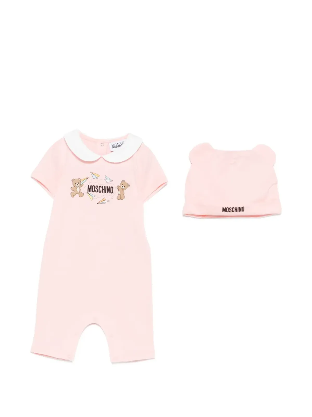 Moschino Kids ロゴディテール ベビーグロウセット - ピンク - 画像1