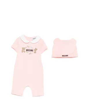 Moschino Kids ロゴディテール ベビーグロウセット - ピンク - サムネイル1