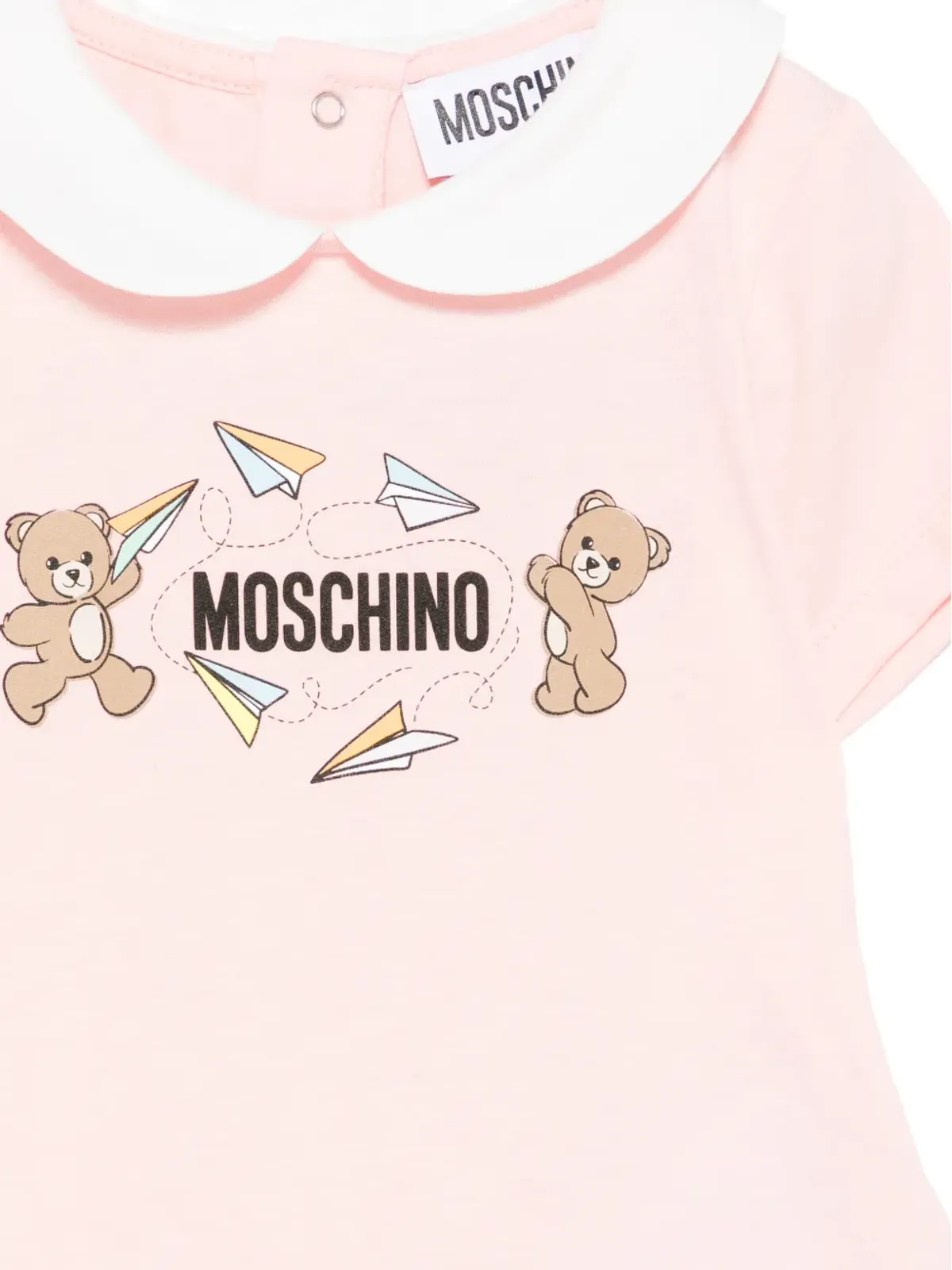 Moschino Kids ロゴディテール ベビーグロウセット - ピンク - 画像2