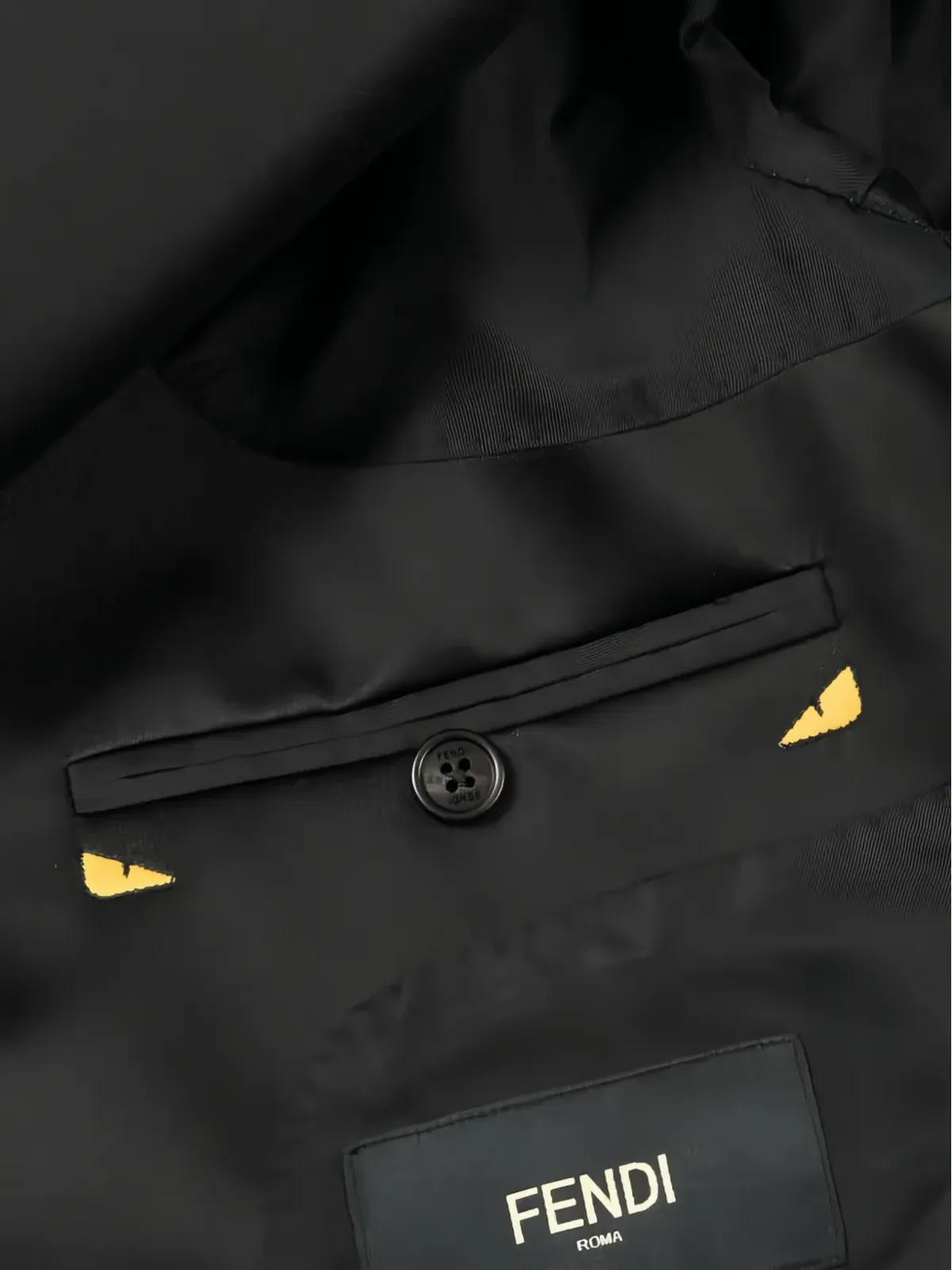 Fendi Pre-Owned Bugseye シングルブレストジャケット（ブラック） - 画像3