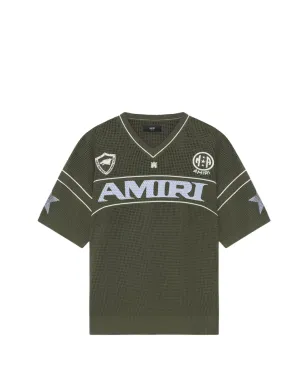 AMIRI ロゴディテール Vネック Tシャツ - グリーン - サムネイル1