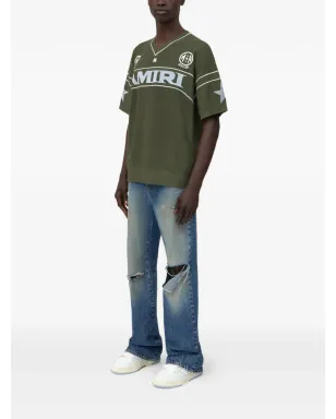AMIRI ロゴディテール Vネック Tシャツ - グリーン - サムネイル3