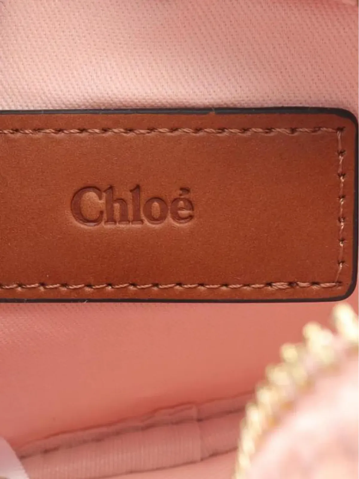 Chloé Pre-Owned 20s レザー コーデュロイ ショルダーバッグ - ピンク - 画像4
