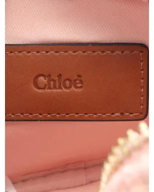 Chloé Pre-Owned 20s レザー コーデュロイ ショルダーバッグ - ピンク - サムネイル4