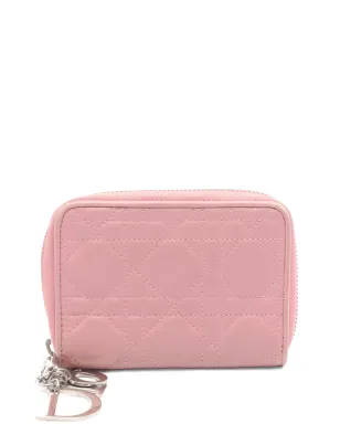 Christian Dior Pre-Owned レディディオール カナージュ レザー ウォレット ピンク - サムネイル1