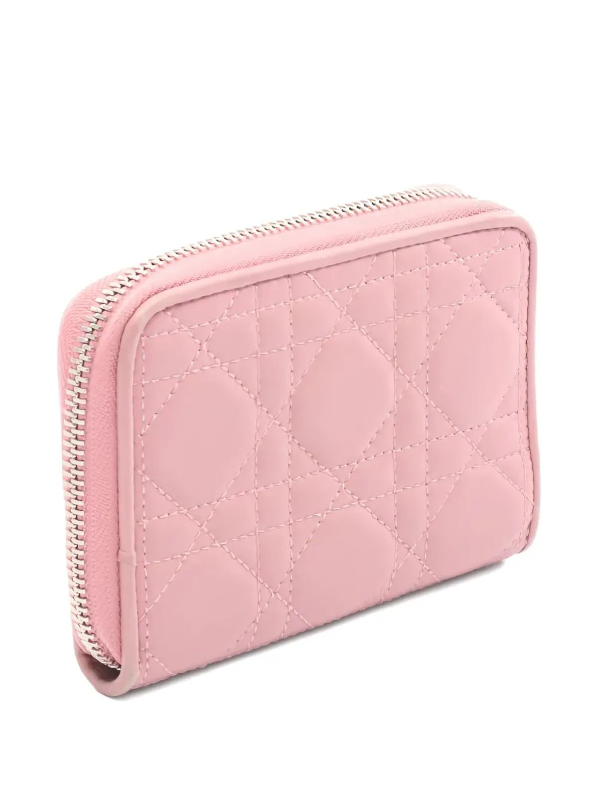 Christian Dior Pre-Owned レディディオール カナージュ レザー ウォレット ピンク - 画像2