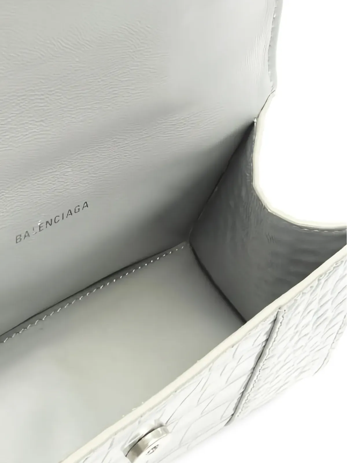 Balenciaga Pre-Owned Hourglass クロコ型押しレザートートバッグ - 画像3