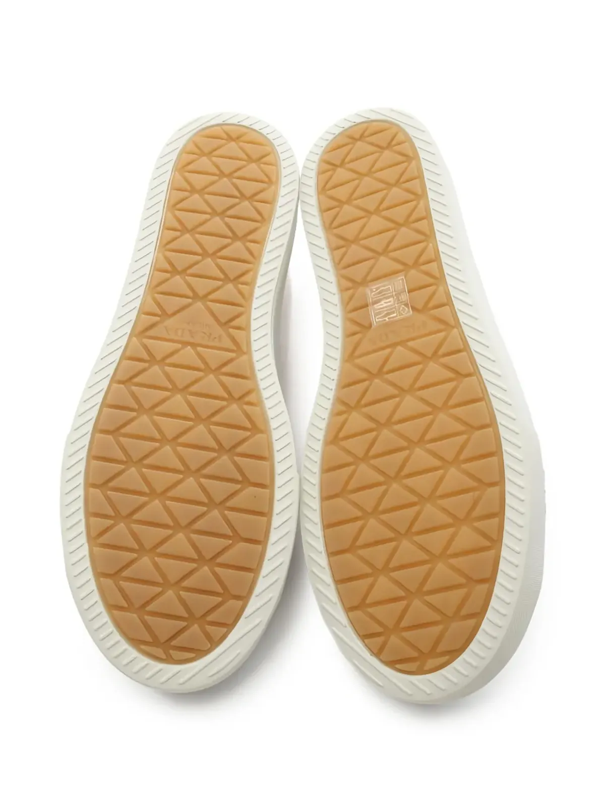 Prada Pre-Owned キャンバス トライアングルロゴ スニーカー - 画像4