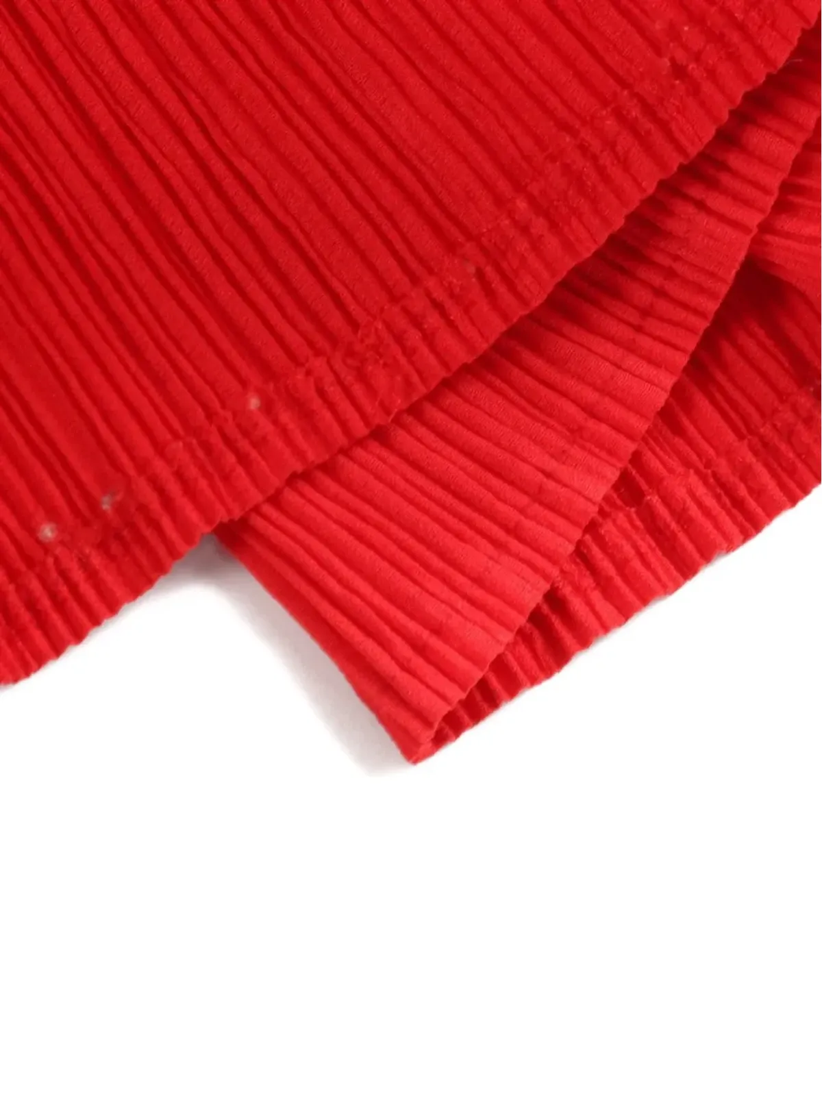 Issey Miyake ビンテージ プリーツミディスカート レッド - 画像4