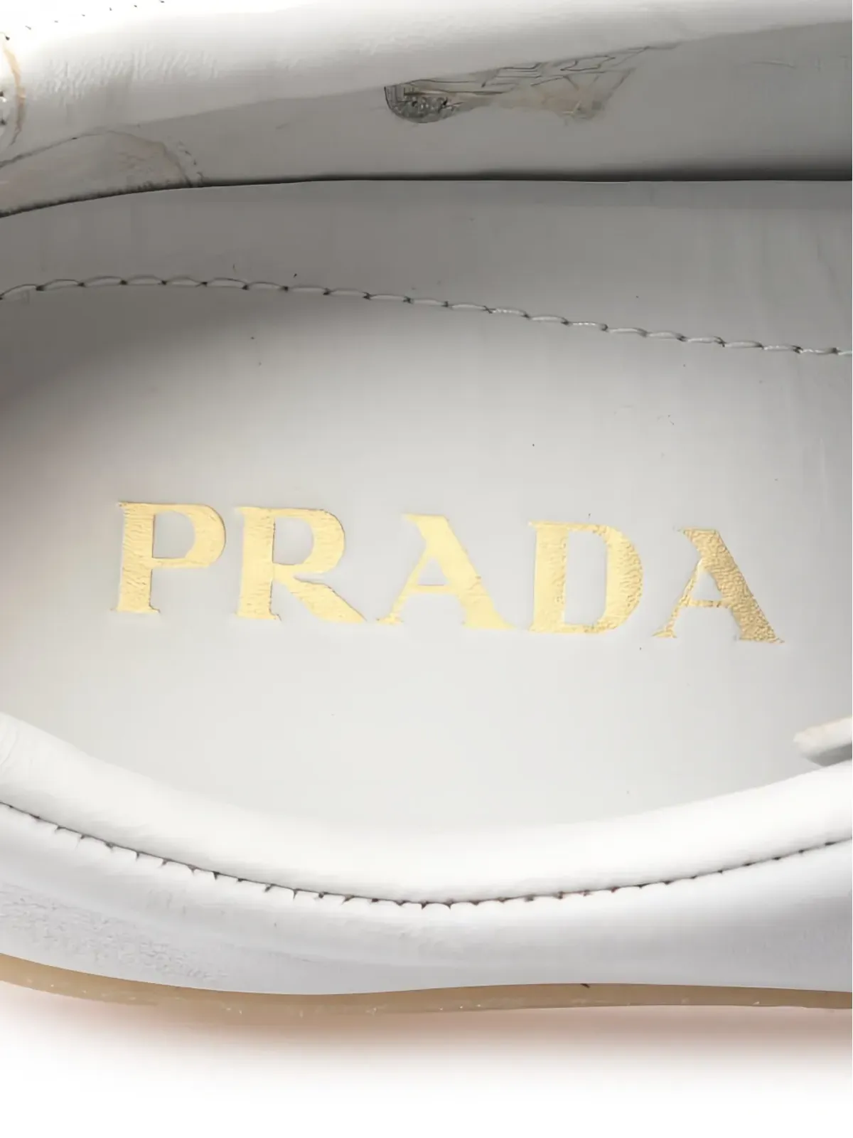 Prada Pre-Owned トライアングルロゴ レザーローカットスニーカー - 画像5