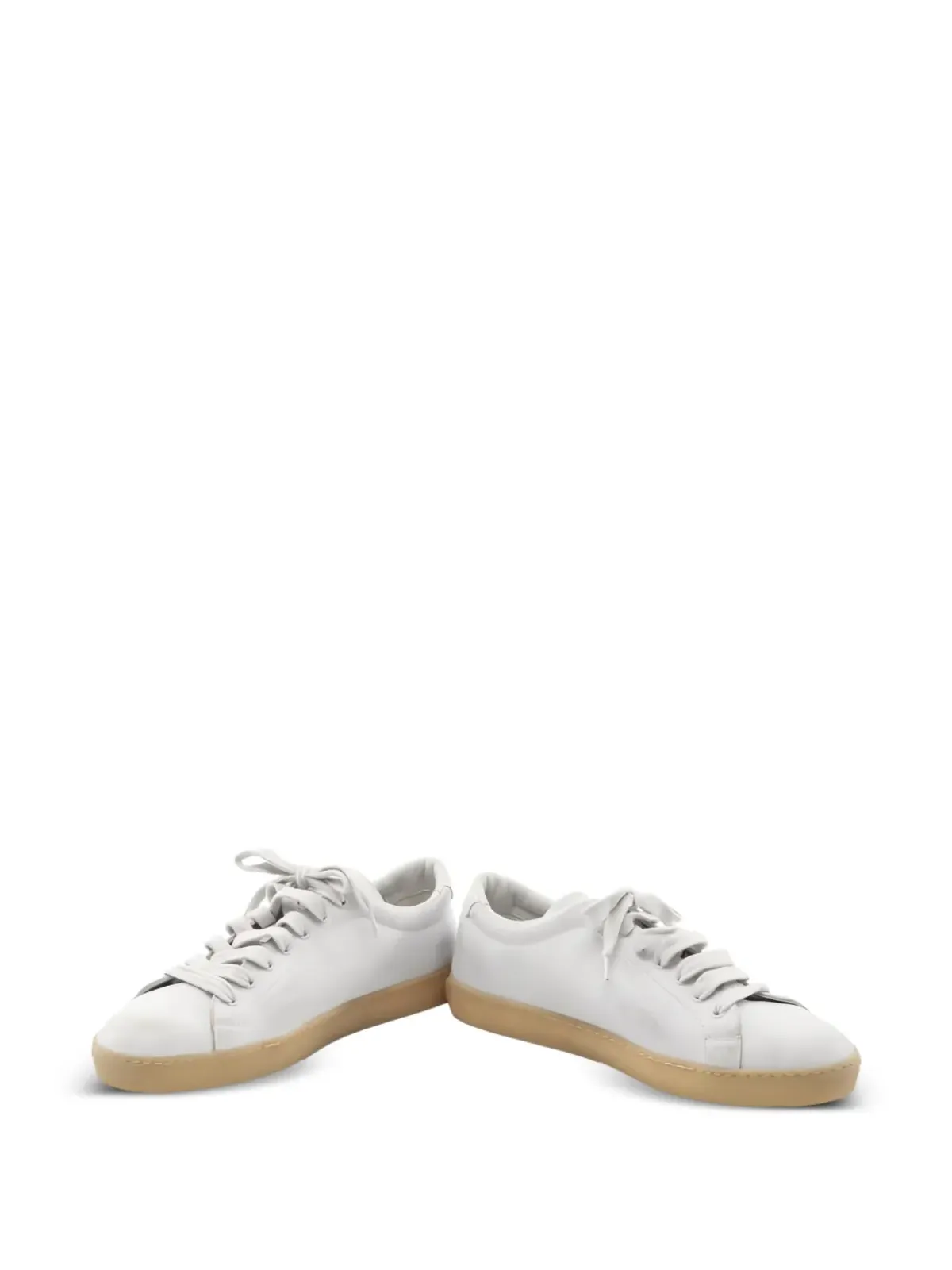 Prada Pre-Owned トライアングルロゴ レザーローカットスニーカー - 画像3