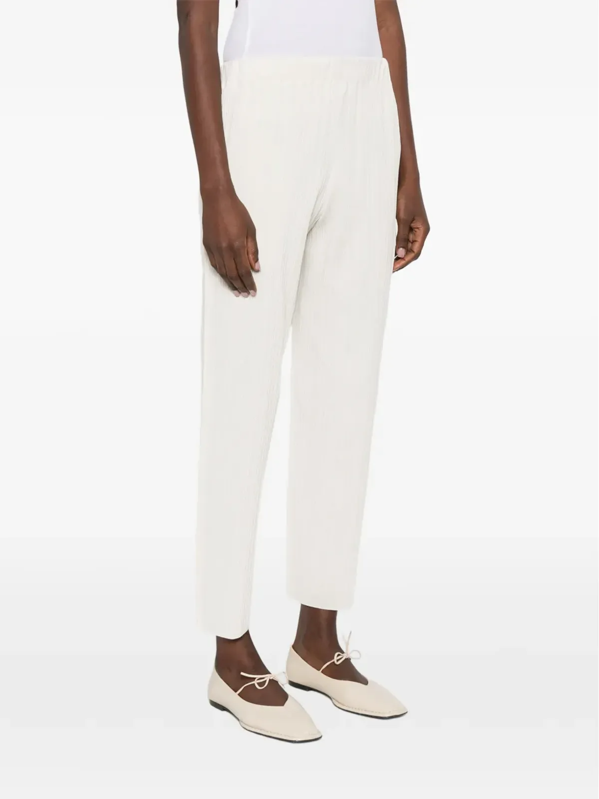 Issey Miyake プリーツ入りクロップドパンツ - 画像3
