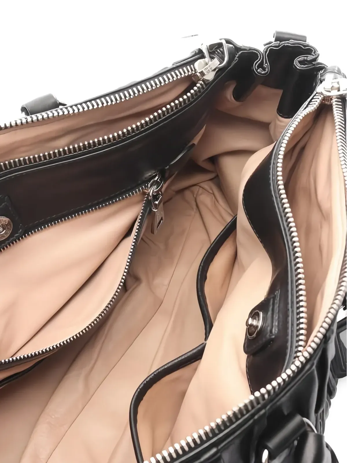 Prada Pre-Owned ガーフル・レザー・トートバッグ - 画像3