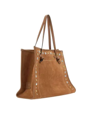 GIANNI CHIARINI マルチェラ スタッズ付きステッチドスエード ショルダーバッグ - サムネイル2