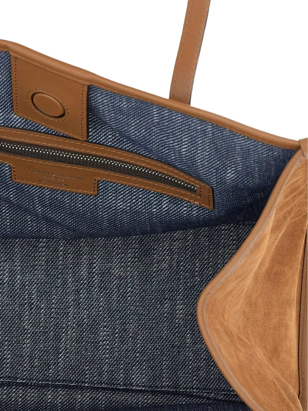 GIANNI CHIARINI マルチェラ スタッズ付きステッチドスエード ショルダーバッグ - 画像4