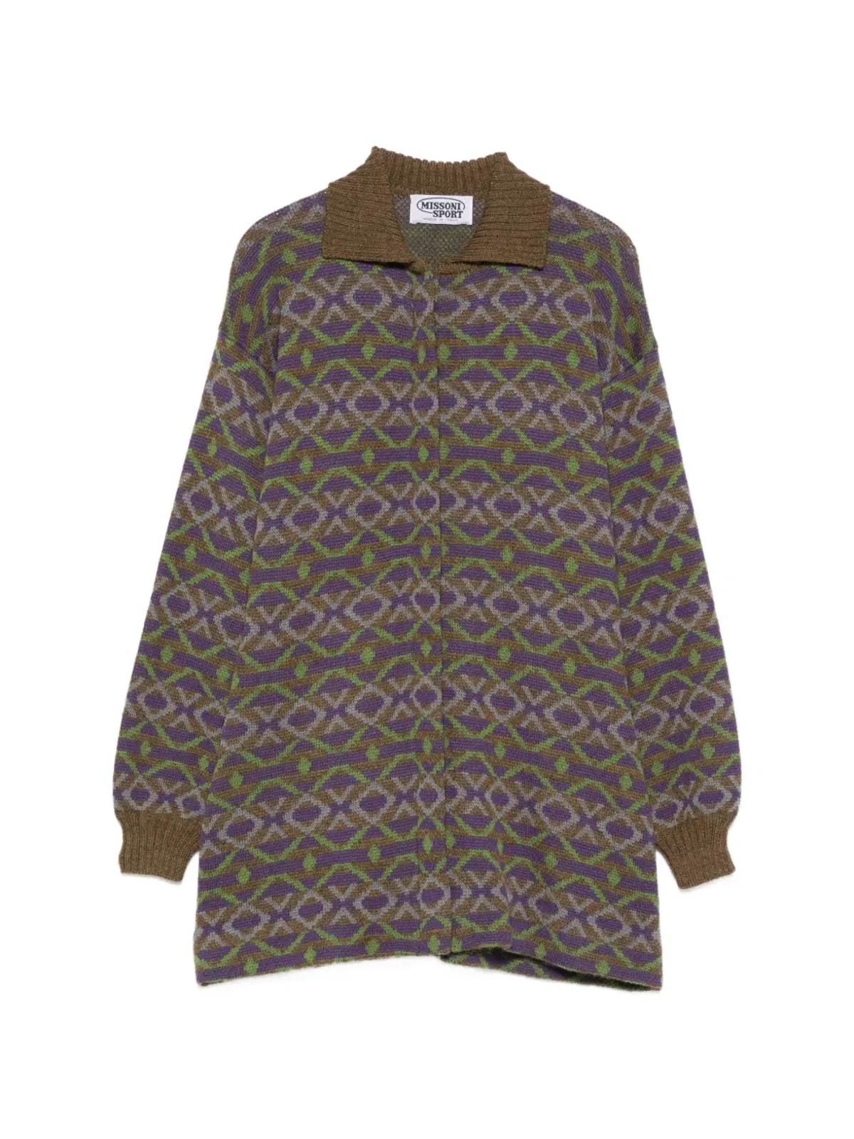 Missoni Pre-Owned 1990年代 ジオメトリック ウール カーディガン - 画像1