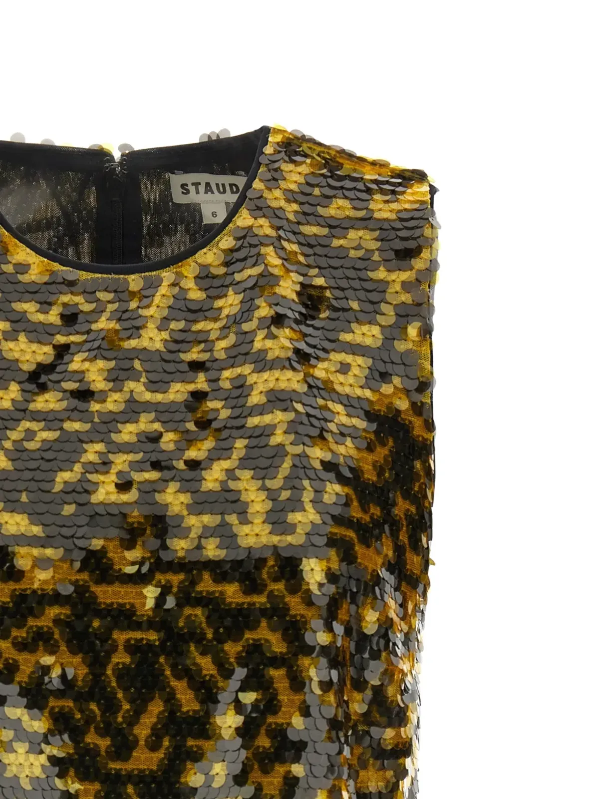 STAUD Seraphina two-tone sequinned top - Yellow - 画像4