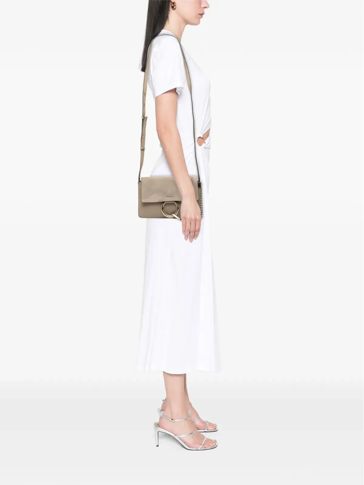 Chloé Pre-Owned Faye クロスボディバッグ（スエード/カーフスキン、ブラウン） - 画像2