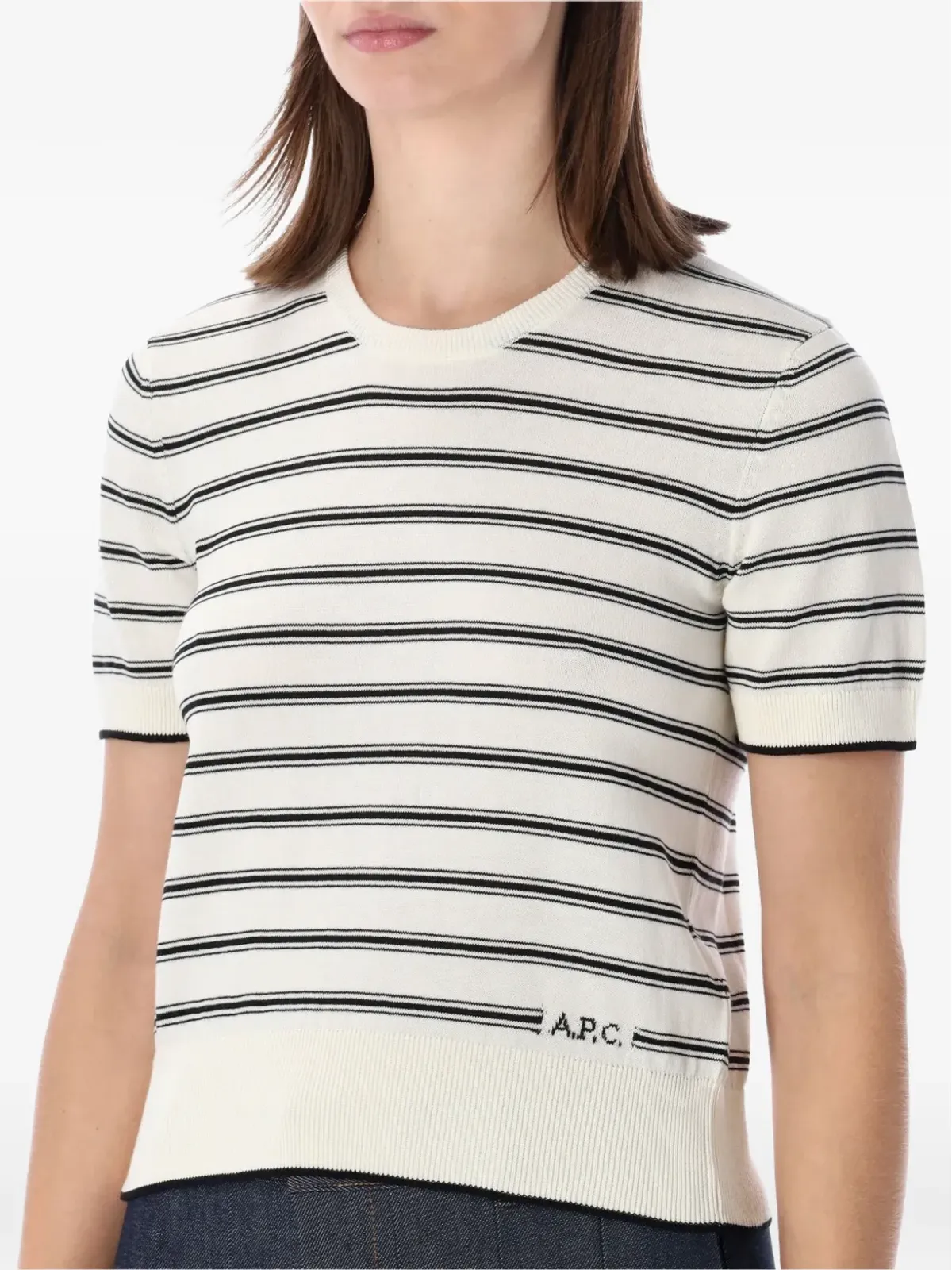A.P.C. ストライプ柄 半袖 Tシャツ - 画像3