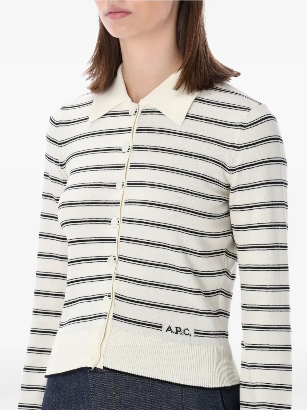 A.P.C. ストライプ柄カーディガン - 画像3