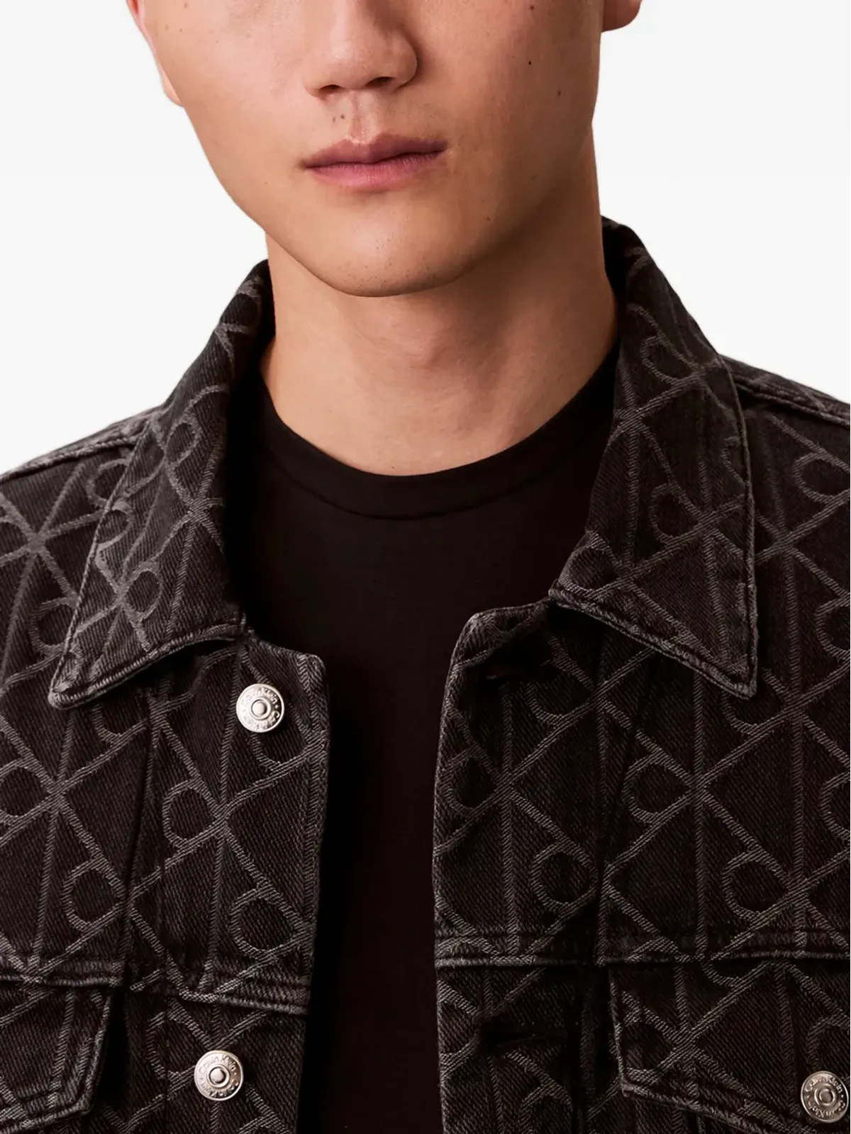Calvin Klein ジャカードデニムジャケット - ブラック - 画像3
