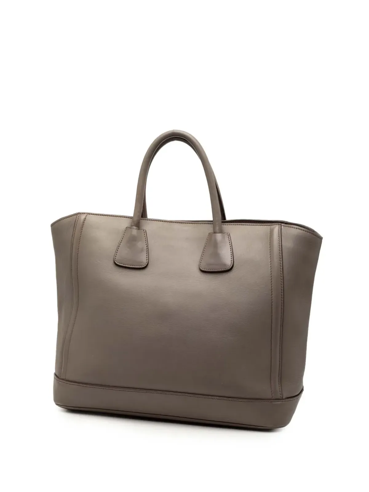 Prada Pre-Owned ラージシティ カーフ ダブルハンドル ショッピング トートバッグ - グレー - 画像3
