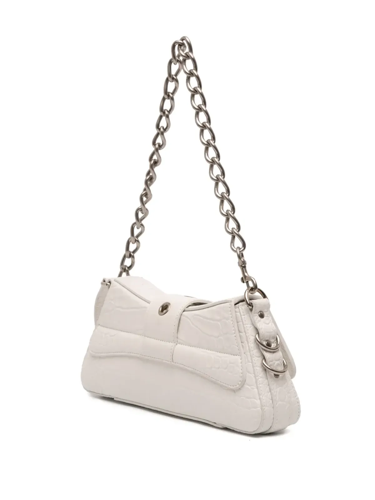 Balenciaga Pre-Owned クロコ型押しレザー Lindsay サッチェル - ホワイト - 画像3
