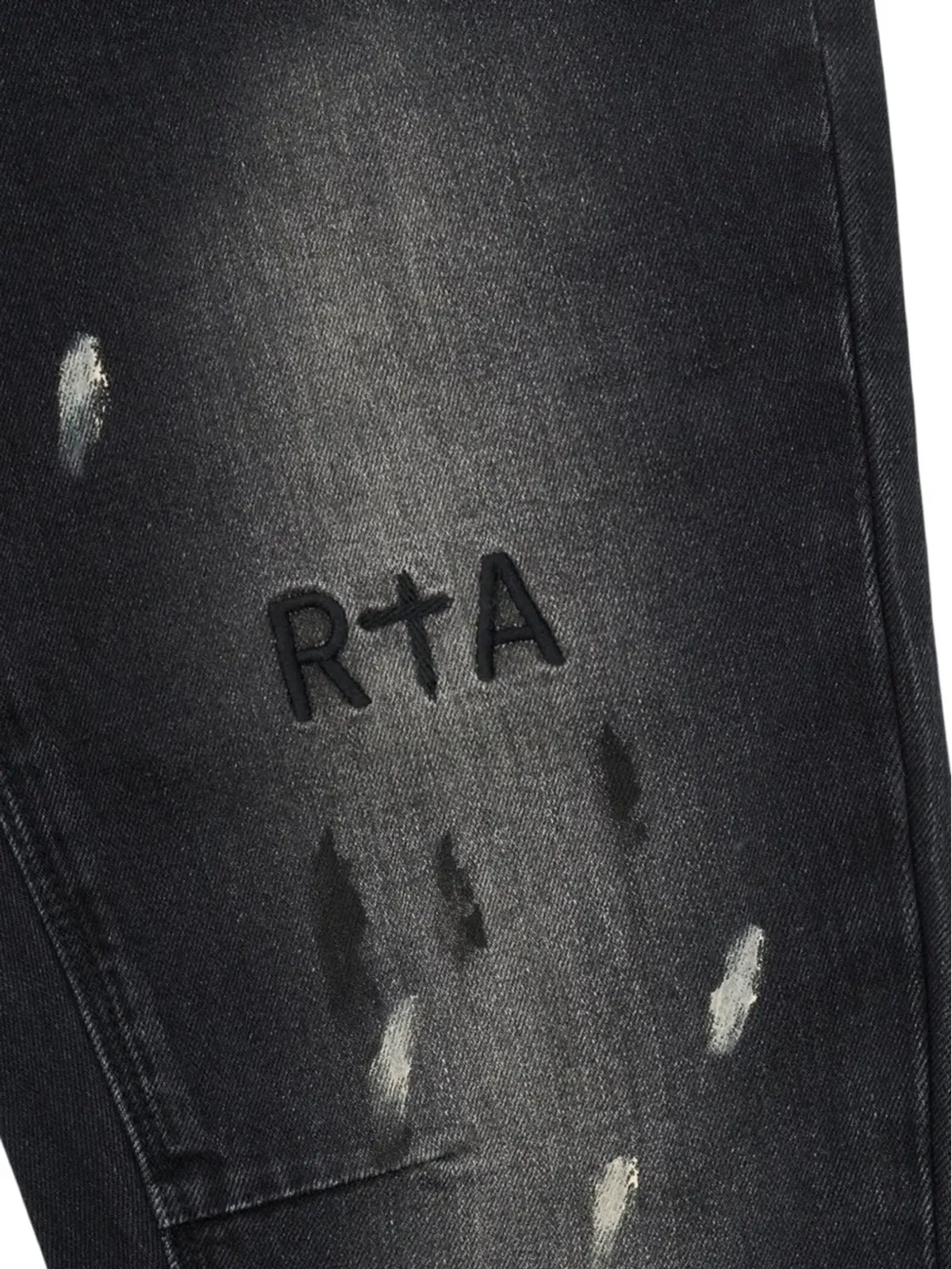 RTA Bryant ペイントスプラター ロゴ ジーンズ ブラック - 画像3