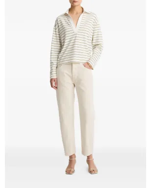 Vince ストライプ Vネック Tシャツ - Neutrals - サムネイル2
