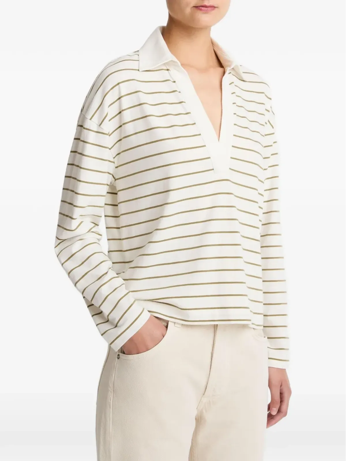Vince ストライプ Vネック Tシャツ - Neutrals - 画像3