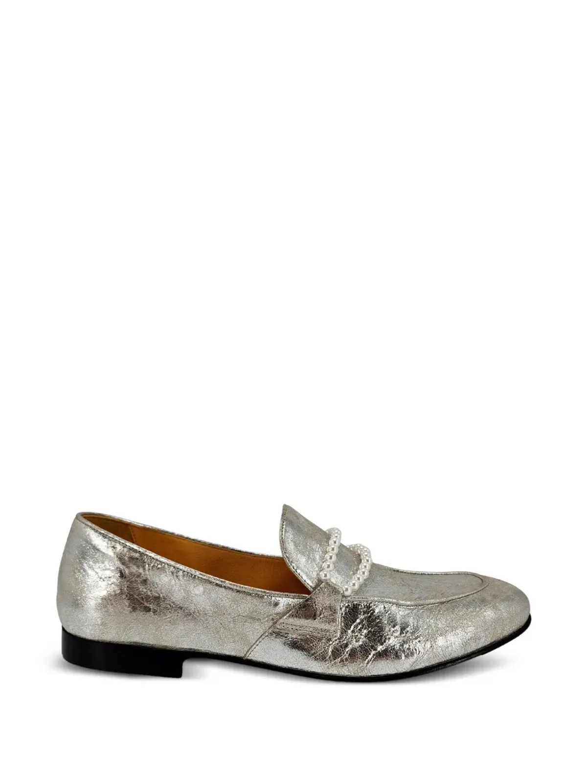 Madison.Maison パール装飾のレザーローファー - Silver - 画像1