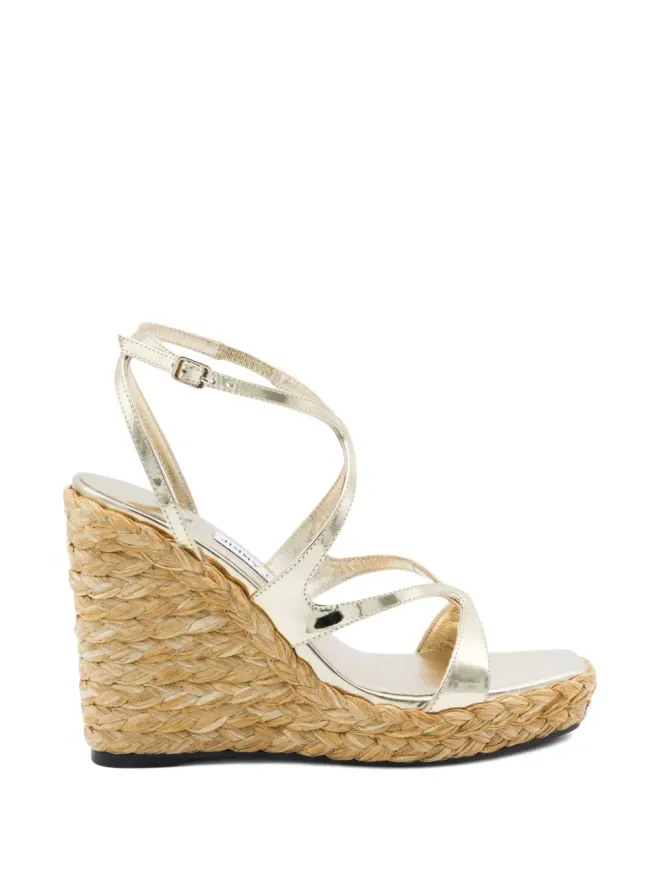 Jimmy Choo Jimmy Choo Ayla メタリックストラップ付きヒールドエスパドリーユの商品画像