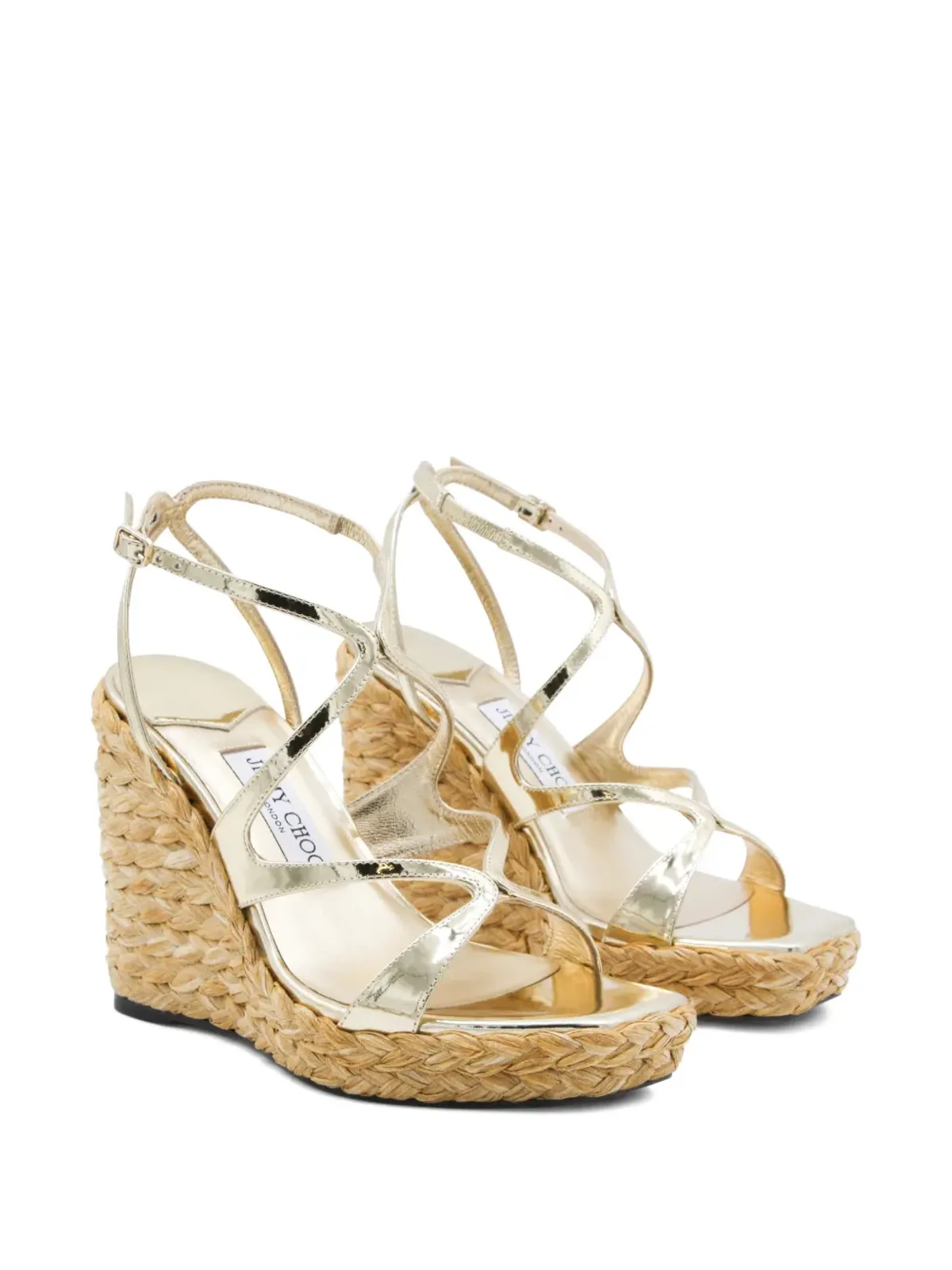 Jimmy Choo Ayla メタリックストラップ付きヒールドエスパドリーユ - 画像2