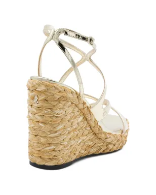 Jimmy Choo Ayla メタリックストラップ付きヒールドエスパドリーユ - サムネイル3