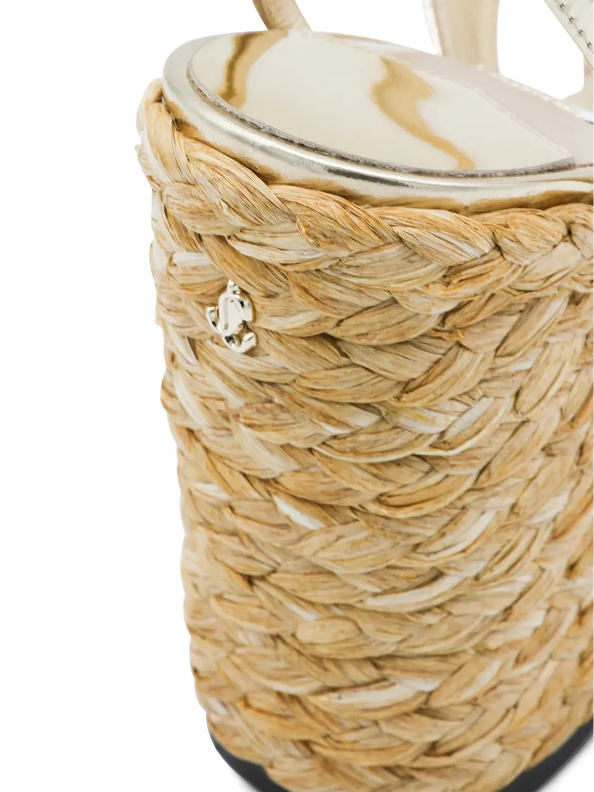 Jimmy Choo Ayla メタリックストラップ付きヒールドエスパドリーユ - 画像4