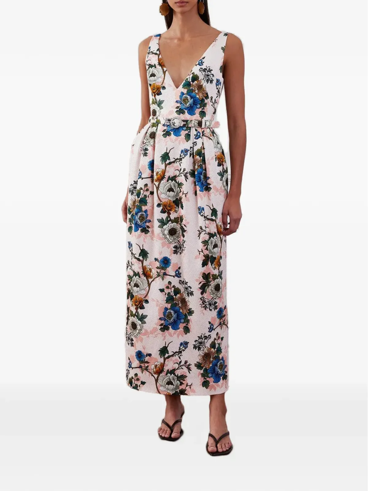 Borgo De Nor Jules floral belted midi dress - Pink - 画像3