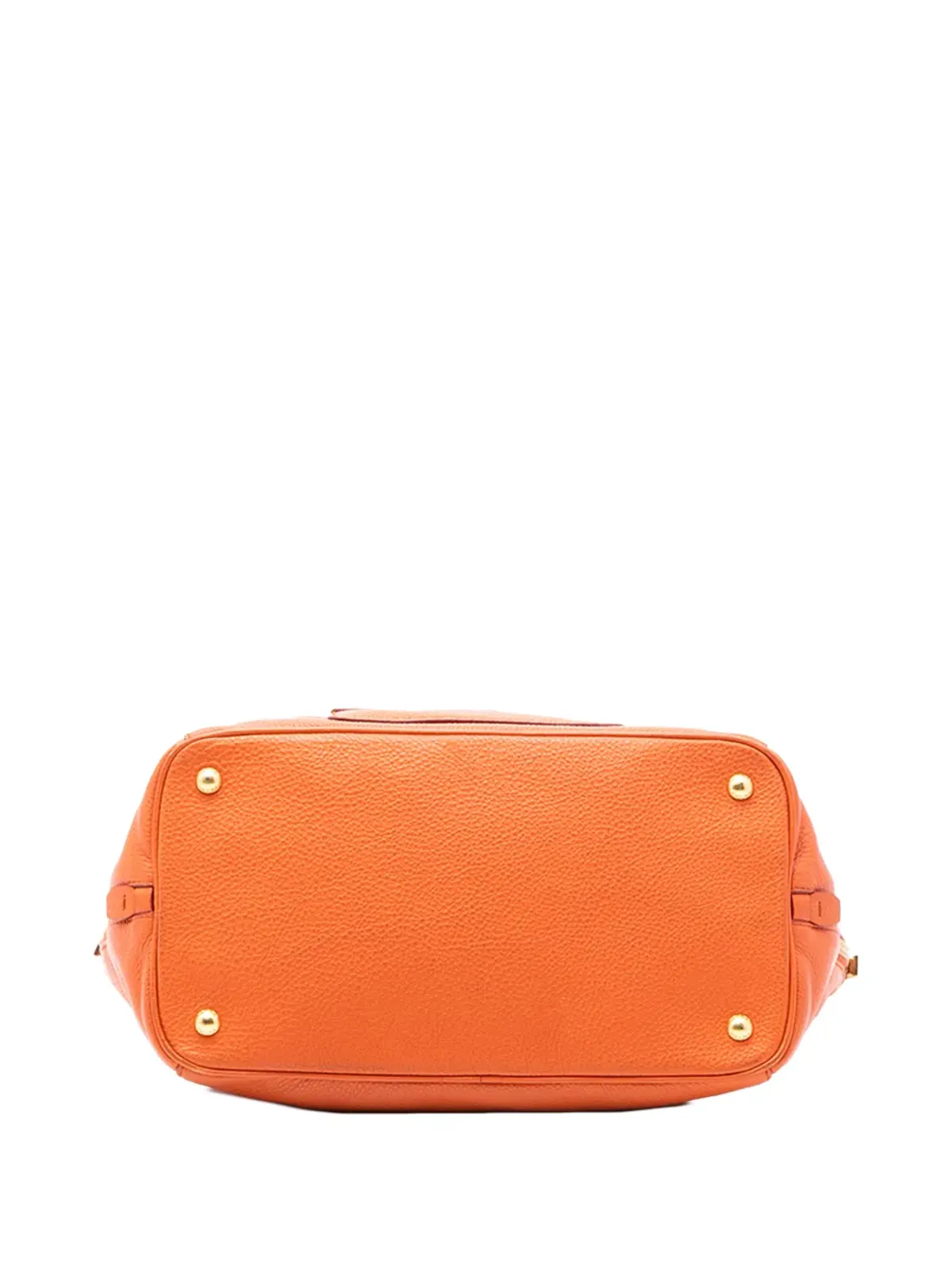 Prada Pre-Owned ヴィテロ・ダイノ サイドジップ ツインポケット オープン コンバーチブル トート サッチェル - オレンジ - 画像4